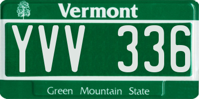 VT license plate YVV336