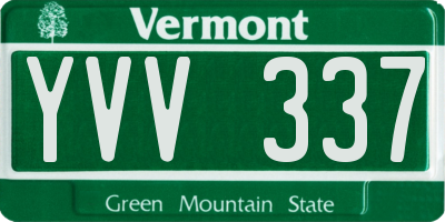 VT license plate YVV337