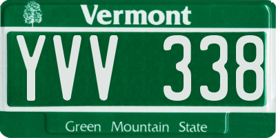 VT license plate YVV338
