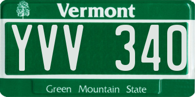 VT license plate YVV340