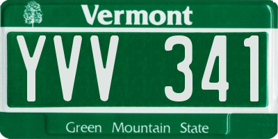 VT license plate YVV341