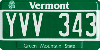 VT license plate YVV343