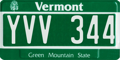 VT license plate YVV344