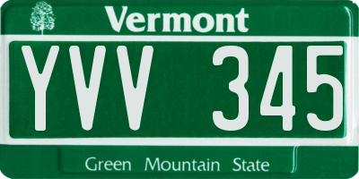 VT license plate YVV345