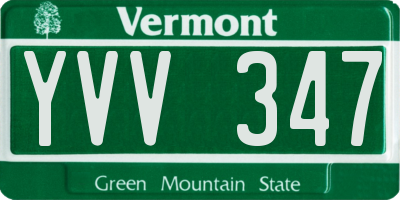 VT license plate YVV347