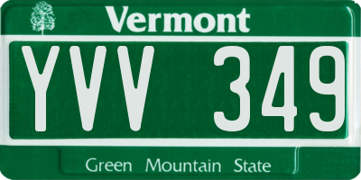VT license plate YVV349
