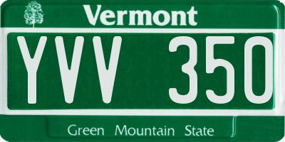 VT license plate YVV350