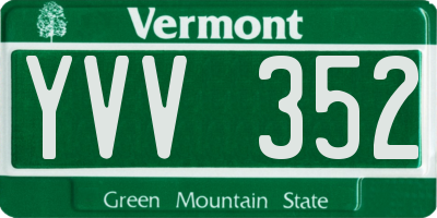 VT license plate YVV352