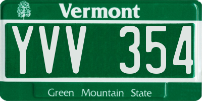 VT license plate YVV354