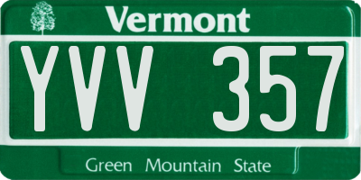 VT license plate YVV357