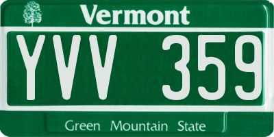 VT license plate YVV359