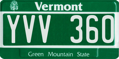 VT license plate YVV360