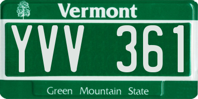 VT license plate YVV361