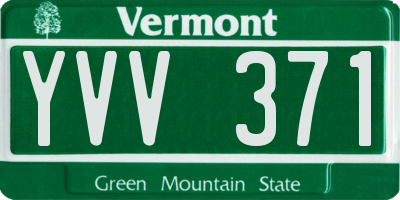 VT license plate YVV371