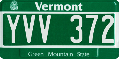 VT license plate YVV372
