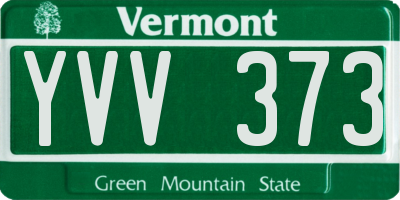 VT license plate YVV373
