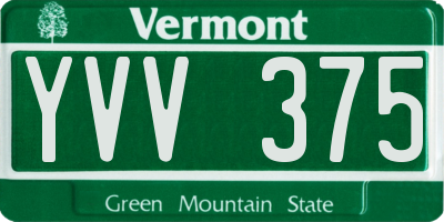 VT license plate YVV375
