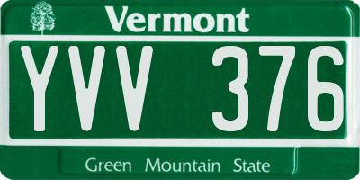 VT license plate YVV376