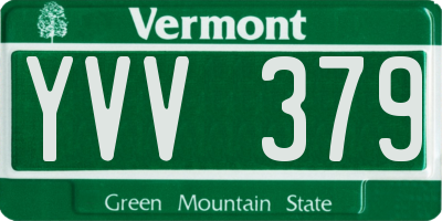 VT license plate YVV379