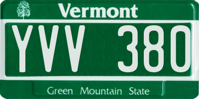 VT license plate YVV380