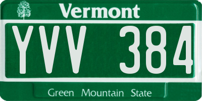 VT license plate YVV384
