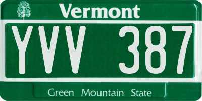 VT license plate YVV387