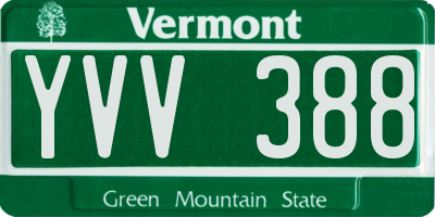 VT license plate YVV388