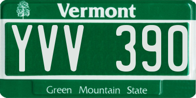 VT license plate YVV390