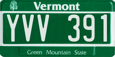 VT license plate YVV391