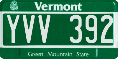 VT license plate YVV392