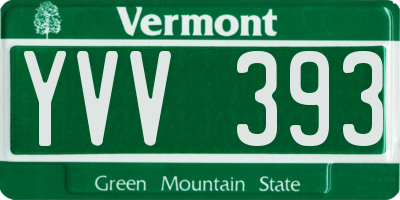VT license plate YVV393