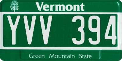 VT license plate YVV394