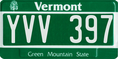 VT license plate YVV397