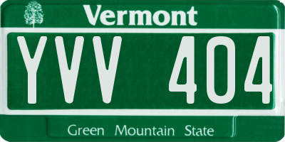 VT license plate YVV404