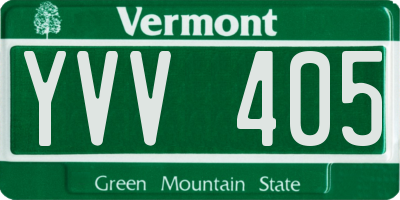 VT license plate YVV405