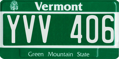 VT license plate YVV406