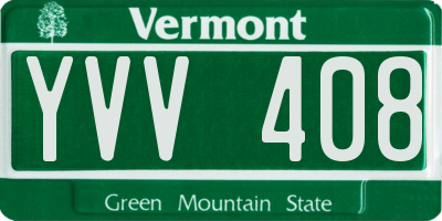 VT license plate YVV408