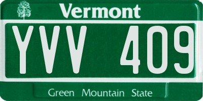 VT license plate YVV409