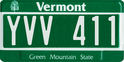 VT license plate YVV411