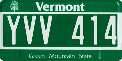 VT license plate YVV414