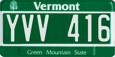 VT license plate YVV416