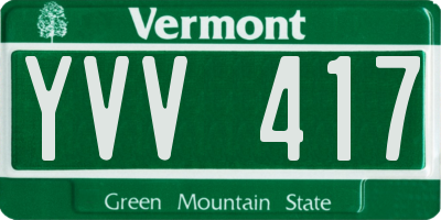 VT license plate YVV417