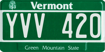 VT license plate YVV420