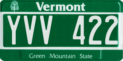 VT license plate YVV422