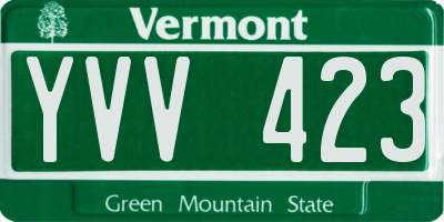 VT license plate YVV423