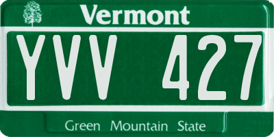 VT license plate YVV427