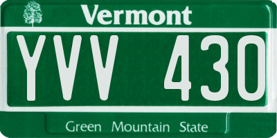 VT license plate YVV430