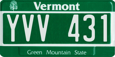 VT license plate YVV431