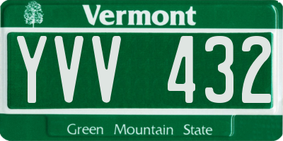 VT license plate YVV432