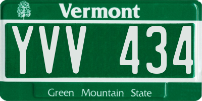 VT license plate YVV434